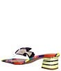 Color:Clear/Multi - Image 3 - Roline Clear Vinyl Beaded Fish Rainbow Metallic Slide Heel Sandals