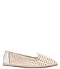 Color:Ivory/Platinum - Image 2 - Conwell Nubuck Perforated Slip-On Flats
