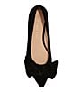 Color:Black - Image 4 - Debra Ballet Velvet Bow Pointed Toe Flats