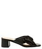 Color:Black - Image 2 - Debra Leather Satin Bow Slide Sandals