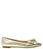 Color:Platinum - Image 2 - Debra Metallic Leather Bow Pointed Toe Ballet Flats