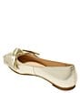 Color:Platinum - Image 3 - Debra Metallic Leather Bow Pointed Toe Ballet Flats