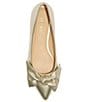 Color:Platinum - Image 4 - Debra Metallic Leather Bow Pointed Toe Ballet Flats