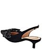 Color:Black - Image 3 - Debra Sling Back Kitten Heel Suede Sequin Bow Pumps