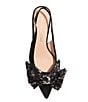 Color:Black - Image 4 - Debra Sling Back Kitten Heel Suede Sequin Bow Pumps