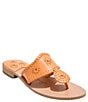 Color:Apricot - Image 1 - Jacks Leather Flat Thong Sandals