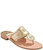 Jack Rogers Jacks Metallic Leather Flat Thong Sandals - Image 1