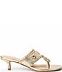 Jack Rogers Jacks Metallic Leather Kitten Heel Thong Sandals - Image 2