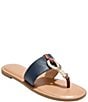 Color:Midnight - Image 1 - Newton Leather Rope Thong Sandals
