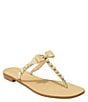Color:Platinum - Image 1 - Sandpiper Bow Pearl Embellished Thong Sandals