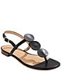 Color:Black - Image 1 - Worth Leather Flat Thong Sandals