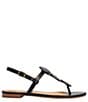 Color:Black - Image 2 - Worth Leather Flat Thong Sandals