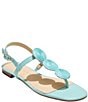 Color:Turquoise - Image 1 - Worth Raffia Flat Sandals