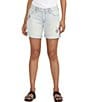 Color:Bella Vista Blue - Image 1 - Alex Embroidered Mid Rise Relaxed Boyfriend Short