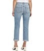 Color:Skyscape Blue - Image 2 - Carter Embroidered Waist Mid Rise Slim Leg Jeans
