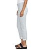 Color:Railroad Stripe - Image 3 - Carter Stretch Denim Stripe Mid Rise Slim Straight Ankle Length Cuffed Girlfriend Jean