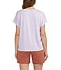Color:Lavender - Image 2 - Drapey Luxe Crew Neck Rolled Cap Sleeve Tee