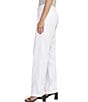 Color:White - Image 3 - Linen Blend Slimming High Rise Straight Leg Trouser