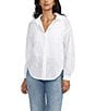 Color:White - Image 1 - Long Sleeve Collared Neck Button Down Shirt