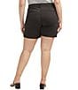 Color:Black - Image 2 - Plus Size Stretch Twill Mid Rise Chino Short