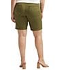 Color:Moss - Image 2 - Plus Size Tailored Linen Blend Shorts