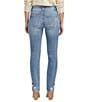 Color:Essex Blue - Image 2 - Ruby Straight Leg Relaxed Fit Floral Hem Embroidered Jeans