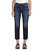Color:Canyon Blue - Image 1 - Ruby Stretch Denim Mid Rise Straight Leg Cropped Jeans