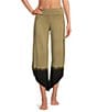 Color:Midnight River - Image 1 - Bhakti Ombre Knit Jersey Wide Leg Asymmetrical Hem Coordinating Pants
