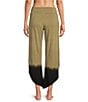 Color:Midnight River - Image 2 - Bhakti Ombre Knit Jersey Wide Leg Asymmetrical Hem Coordinating Pants