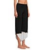 Color:Shadow - Image 3 - Bhakti Ombre Knit Jersey Wide Leg Asymmetrical Hem Cropped Coordinating Pants