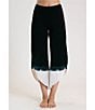 Color:Shadow - Image 6 - Bhakti Ombre Knit Jersey Wide Leg Asymmetrical Hem Cropped Coordinating Pants