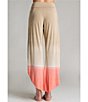 Color:Ombre - Image 2 - Bhakti Ombre Print Knit Jersey Wide Leg Asymmetric Hem Coordinating Pants