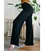 Color:Black - Image 3 - Chill Solid Flared Leg Yoga Pants
