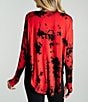 Color:Ember Onyx - Image 2 - Flow Tie Dye Print Long Sleeve Round Neck Coordinating Oversized Top