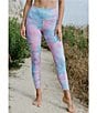 Color:Berry Swirl - Image 4 - High Waisted Jersey Knit Tie Dye Lounge Leggings