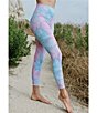 Color:Berry Swirl - Image 5 - High Waisted Jersey Knit Tie Dye Lounge Leggings