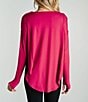 Color:Dragon Fruit - Image 2 - Solid Flow Long Sleeve Coordinating Oversized Top