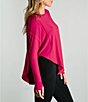 Color:Dragon Fruit - Image 3 - Solid Flow Long Sleeve Coordinating Oversized Top