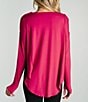 Color:Dragon Fruit - Image 5 - Solid Flow Long Sleeve Coordinating Oversized Top