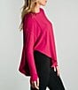 Color:Dragon Fruit - Image 6 - Solid Flow Long Sleeve Coordinating Oversized Top