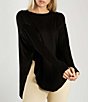 Color:Black - Image 1 - Solid Flow Long Sleeve Coordinating Oversized Top