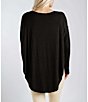 Color:Black - Image 2 - Solid Flow Long Sleeve Coordinating Oversized Top