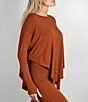 Color:Rust - Image 3 - Solid Flow Long Sleeve Coordinating Oversized Top