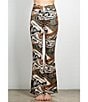 Color:Camo - Image 5 - Super Flare Double Brushed Jersey Camo Print Leggings