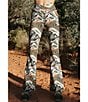 Color:Camo - Image 6 - Super Flare Double Brushed Jersey Camo Print Leggings