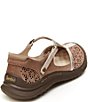 Color:Pewter/Taupe - Image 3 - Creek Suede T-Strap Flat Shoes