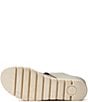 Color:Champagne - Image 6 - Dara Leather Woven Strap Platform Wedge Slide Sandals
