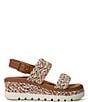 Color:Multi - Image 2 - Destiny Braided Textile and Leather Platform Wedge Sandals