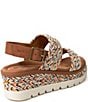 Color:Multi - Image 3 - Destiny Braided Textile and Leather Platform Wedge Sandals