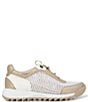 Color:White/Champagne - Image 2 - Harper Wave Knit Bungee Sneakers